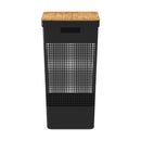 Cesto de Roupas Ou 49L com Tampa de Bambu Linha Grid
