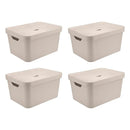 Kit de Caixa Organizadora com Tampa Ou 4 Peças 32L Linha Cube