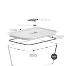 Kit de Potes de Vidro Hermético Ou 4 Peças Linha Fresh Lock