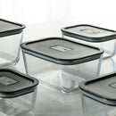 Kit de Potes de Vidro Herméticos Ou 6 Peças Linha Fresh Lock