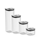 Kit de Potes Herméticos Ou Quadrados 4 Peças Linha Duo Lock