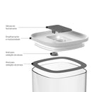 Kit de Potes Herméticos Ou Quadrados 4 Peças Linha Duo Lock