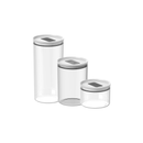 Kit de Potes Herméticos Ou Redondos 3 Peças Linha Duo Lock