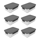 Kit de Potes Organizadores de Geladeira Retangular Ou 6 Unidades 1280ml Linha Click