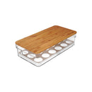 Organizador de Ovos com Tampa de Bambu Ou 18 Ovos Linha Clear Fresh