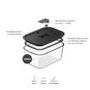 Pote de Vidro Hermético Ou 1,2L Linha Fresh Lock