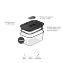 Pote de Vidro Hermético Ou 725ml Linha Fresh Lock